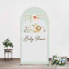 Lofaris Safari Green Leaf Floral Baby Shower Arch Backdrop