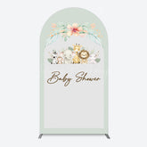 Lofaris Safari Green Leaf Floral Baby Shower Arch Backdrop
