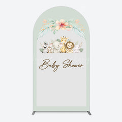 Lofaris Safari Green Leaf Floral Baby Shower Arch Backdrop