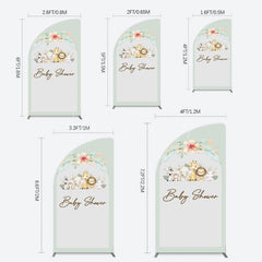 Lofaris Safari Green Leaf Floral Baby Shower Half Moon Arch Backdrop