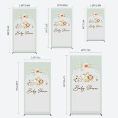 Lofaris Safari Green Leaf Floral Baby Shower Rectangle Backdrop