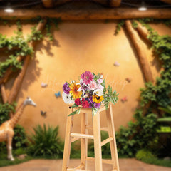 Lofaris Safari Jungle Butterfly Giraffe Cake Smash Backdrop