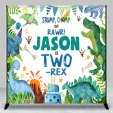 Lofaris Safari Jungle Dinosaur Custom Name Birthday Backdrop