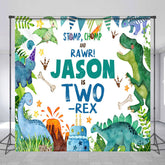 Lofaris Safari Jungle Dinosaur Custom Name Birthday Backdrop