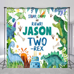 Lofaris Safari Jungle Dinosaur Custom Name Birthday Backdrop