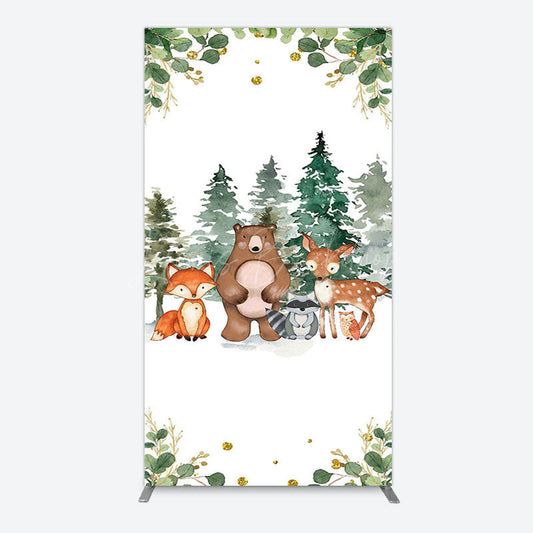 Lofaris Safari Jungle Mountain Baby Shower Rectangle Backdrop