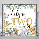 Lofaris Safari Jungle Plant Custom Name Two Wild Backdrop