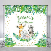 Lofaris Safari Plant Monstera Custom Name Baby Shower Backdrop