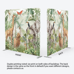 Lofaris Safari Wild Animals Jungle Square Tension Backdrop