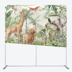 Lofaris Safari Wild Animals Jungle Square Tension Backdrop