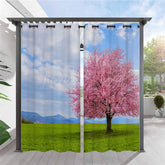 Lofaris Sakura Tree Waterproof Spring Outdoor Curtains For Patio