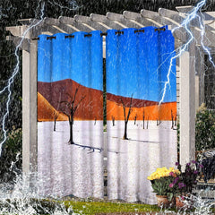 Lofaris Sand Dune Desert Landscape Waterproof Printed Outdoor Curtains