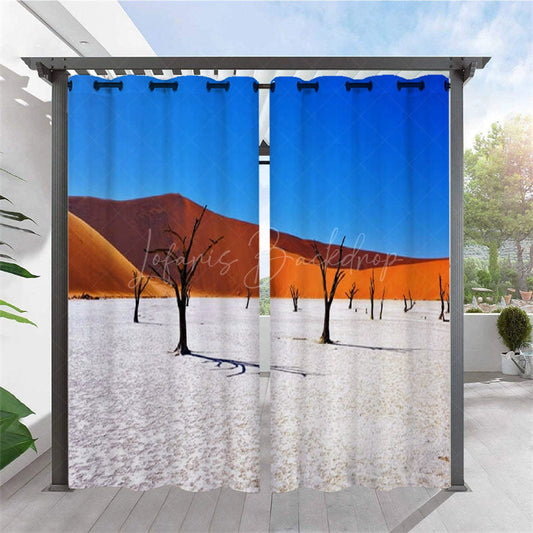 Lofaris Sand Dune Desert Landscape Waterproof Printed Outdoor Curtains