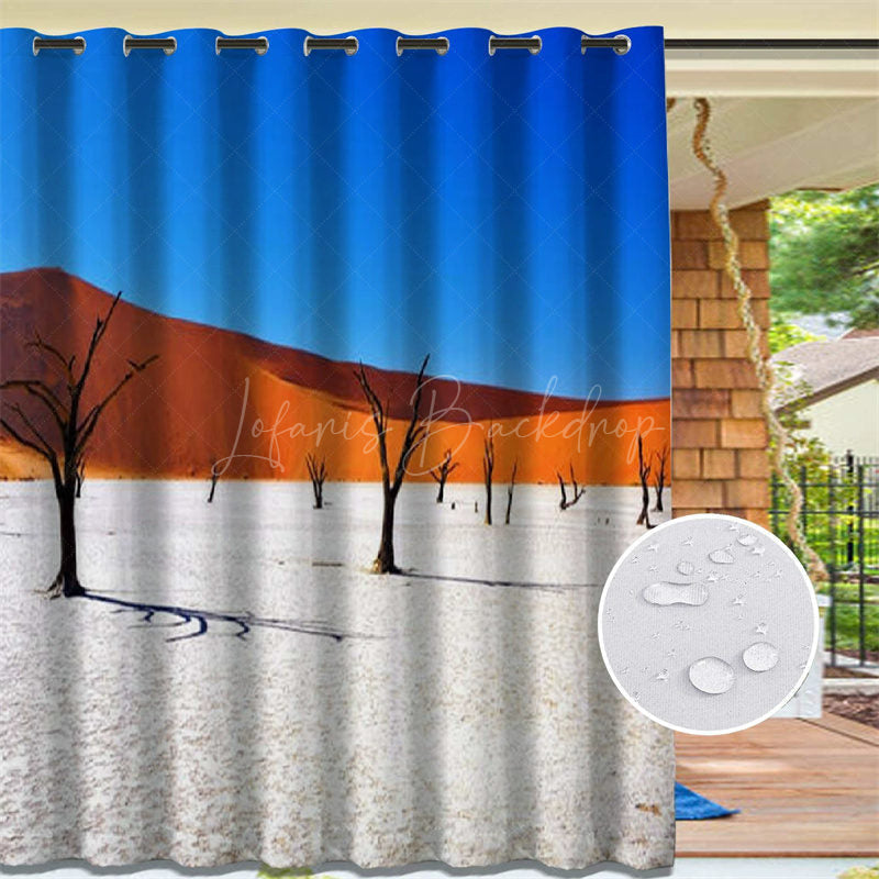 Lofaris Sand Dune Desert Landscape Waterproof Printed Outdoor Curtains