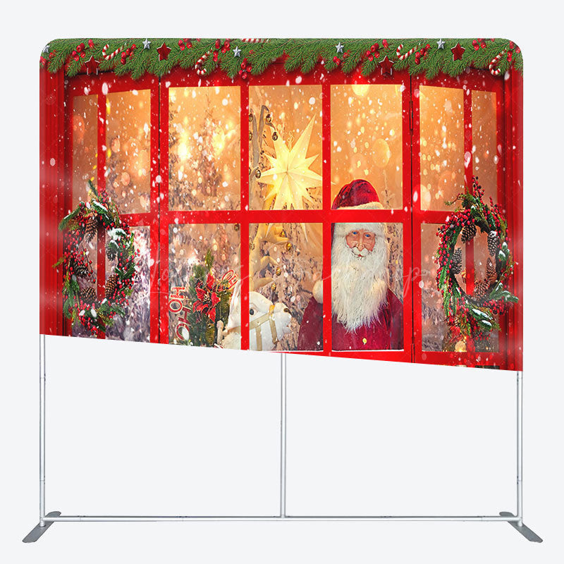 Lofaris Santa Beside The Window Christmas Square Backdrop