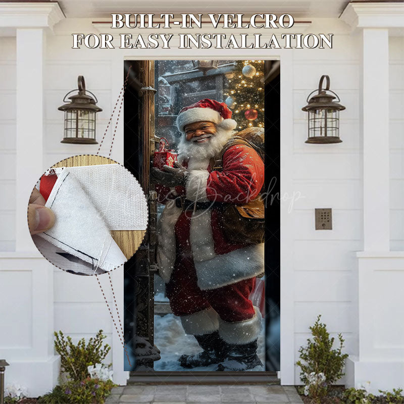 Lofaris Santa Claus Delivering Gifts Christmas Door Cover