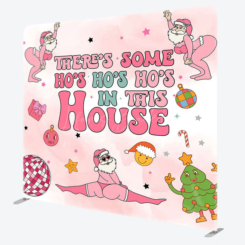 Lofaris Santa Disco Ball Pink Xmas Pillow Cover Backdrop