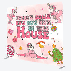 Lofaris Santa Disco Ball Pink Xmas Pillow Cover Backdrop