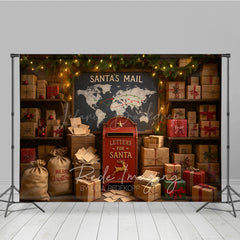 Lofaris Santa’s Mailroom Photo Booth Backdrop Letters to Santa Workshop North Pole Christmas Mini Session Background
