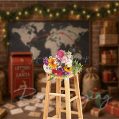 Lofaris Santa’s Mailroom Photography Backdrop Letters to Santa Workshop North Pole Christmas Mini Session Background