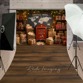 Lofaris Santa’s Mailroom Sweep Backdrop Letters to Santa Workshop North Pole Christmas Mini Session Floor Drop