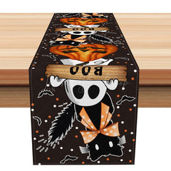 Lofaris Scary Boo Halloween Table Runner with Jack O’ Lanterns Spooky Pumpkin Patch Haunted Holiday Party Decoration