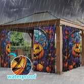 Lofaris Scary Glasshouse Waterproof Printed Outdoor Curtains