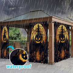 Lofaris Scary Pumpkins Waterproof Printed Outdoor Curtains