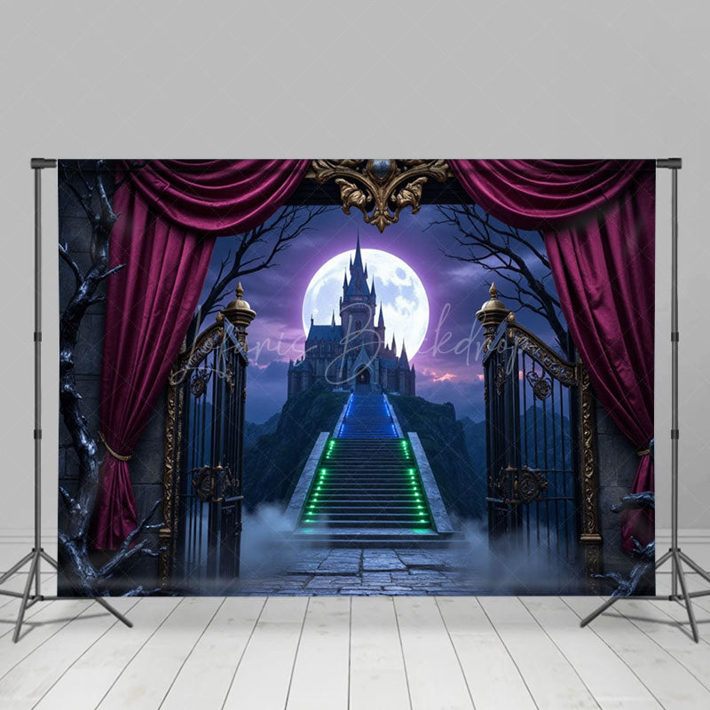 Lofaris Scary Wild Castle Curtaim Gate Cake Smash Backdrop