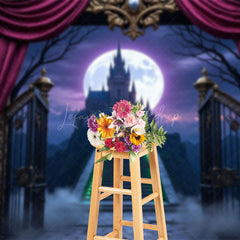 Lofaris Scary Wild Castle Curtaim Gate Cake Smash Backdrop