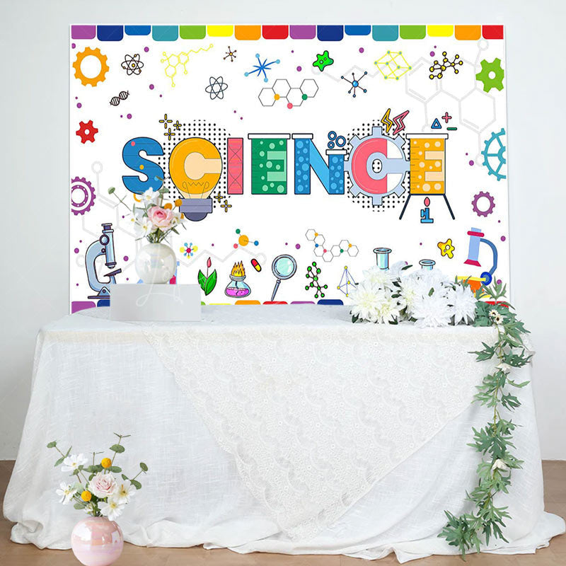 Lofaris Science Colorful Chemical Reagents Birthday Backdrop