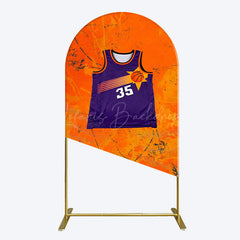 Lofaris Scratched Orange Purple Jersey Sports Arch Backdrop