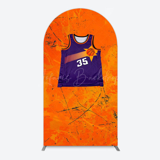 Lofaris Scratched Orange Purple Jersey Sports Arch Backdrop