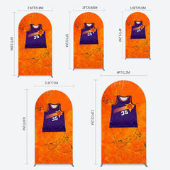 Lofaris Scratched Orange Purple Jersey Sports Arch Backdrop