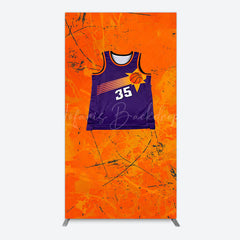 Lofaris Scratched Orange Purple Jersey Sports Rectangle Backdrop