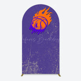 Lofaris Scratched Purple Hot Basketball Sport Arch Backdrop