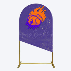 Lofaris Scratched Purple Hot Basketball Sport Arch Backdrop
