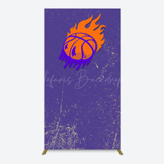 Lofaris Scratched Purple Hot Basketball Sport Rectangle Backdrop