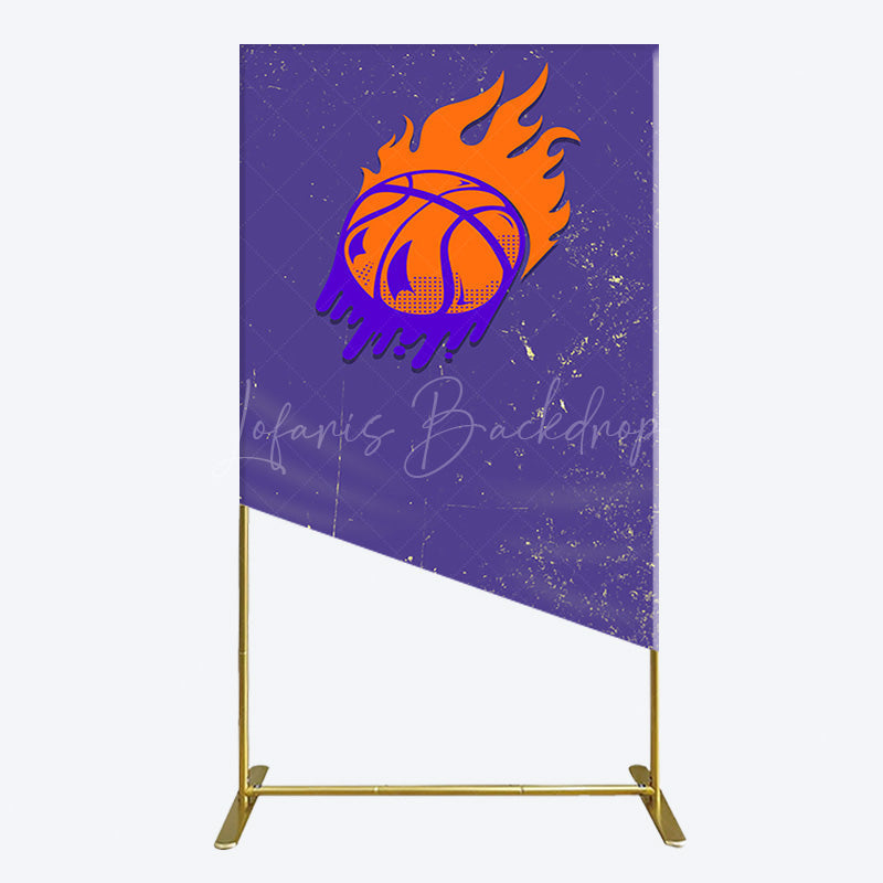 Lofaris Scratched Purple Hot Basketball Sport Rectangle Backdrop