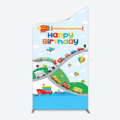 Lofaris Sea Land Air Transportation Birthday Arch Backdrop
