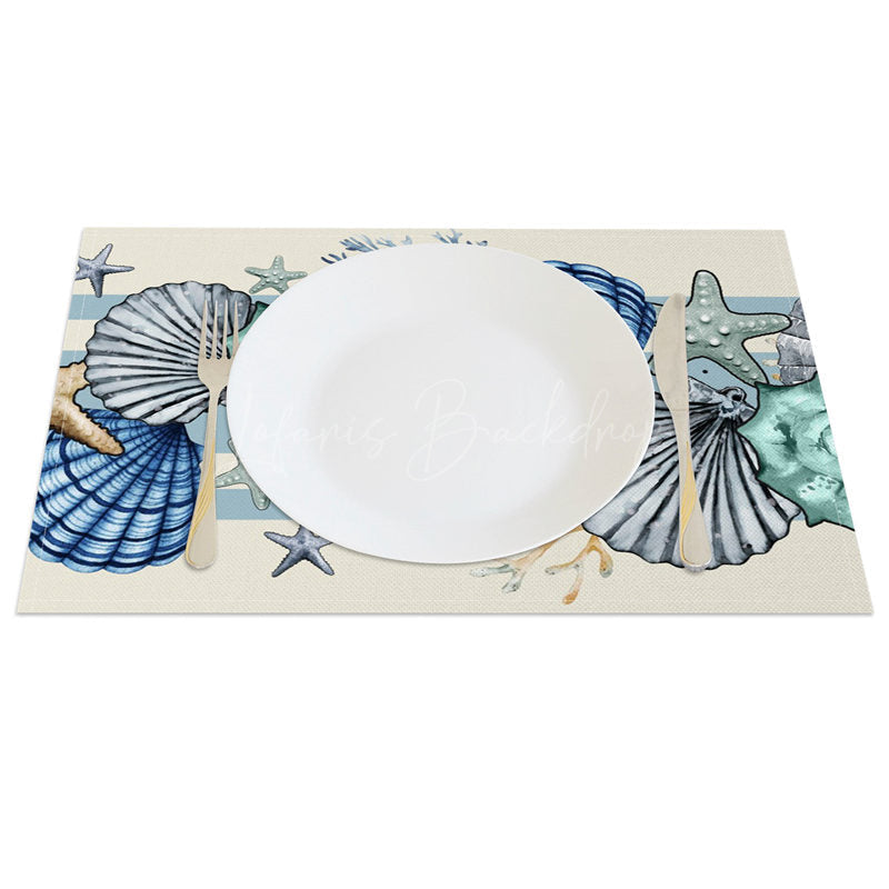 Lofaris Sea Star Shell And Coral Summer Set of 4 Placemats