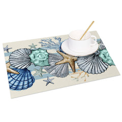 Lofaris Sea Star Shell And Coral Summer Set of 4 Placemats