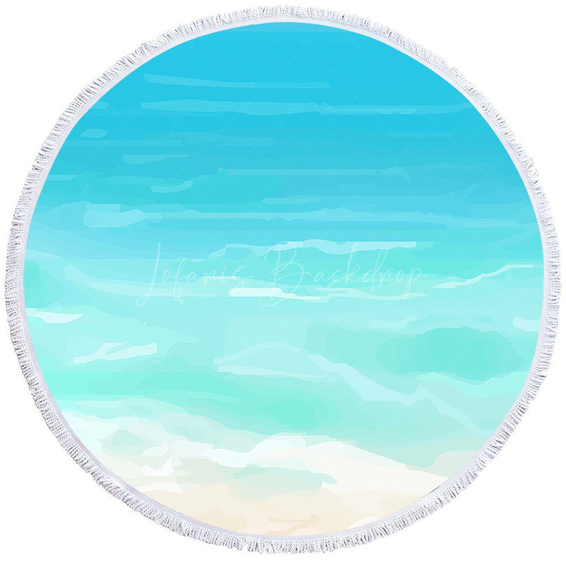 Lofaris Serene Poolside?Scene Yellow Sand Round Beach Towel