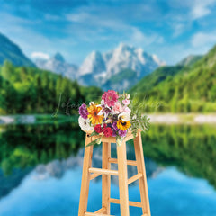 Lofaris Serene Snowy Mountain Clear Lake Reflection Backdrop