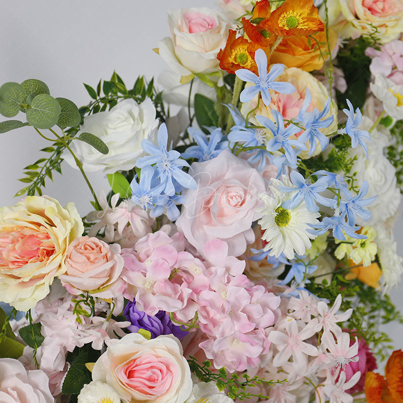 Lofaris Set of 2 Colorful Artificial Floral Moon Arch
