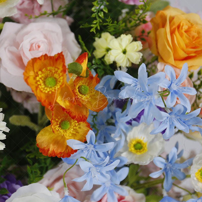Lofaris Set of 2 Colorful Artificial Floral Moon Arch