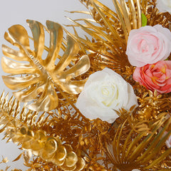 Lofaris Set of 2 Gold Leaves Floral Archway For Wedding