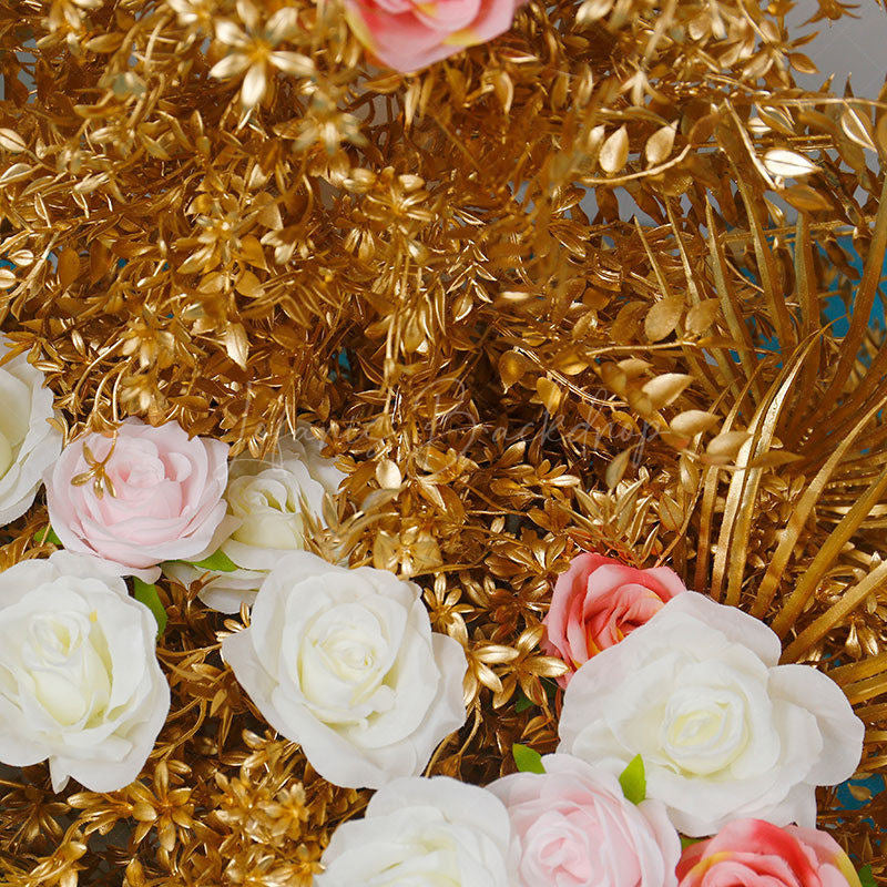 Lofaris Set of 2 Gold Leaves Floral Archway For Wedding