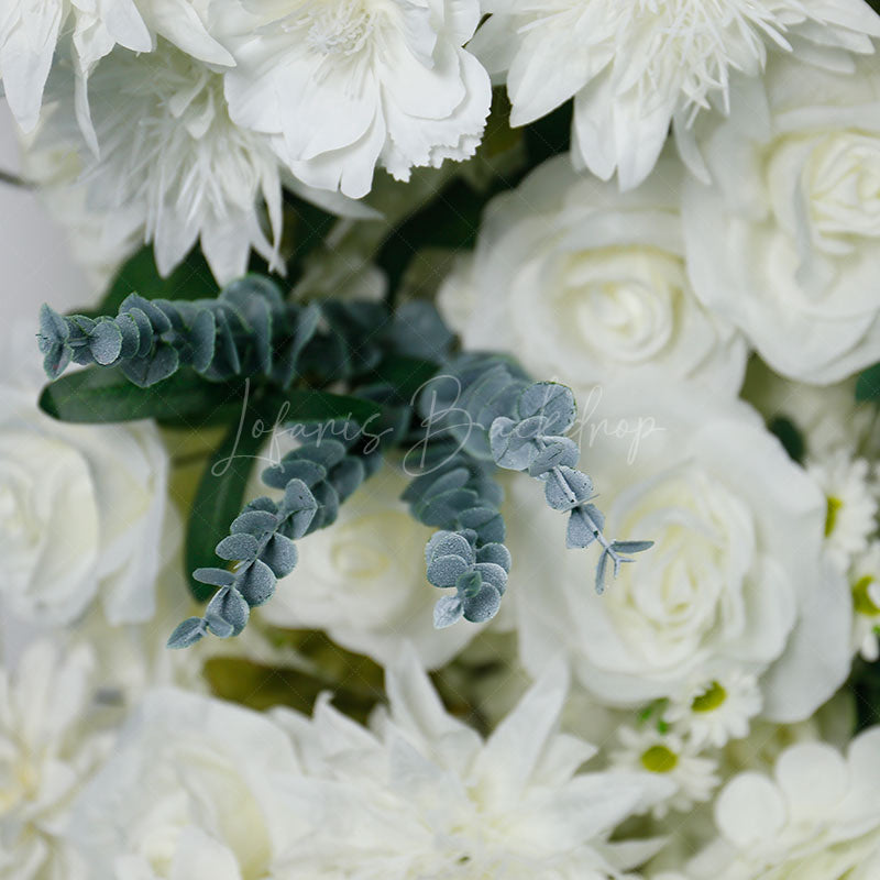 Lofaris Set of 2 White Flower Horn Arch Decor For Wedding