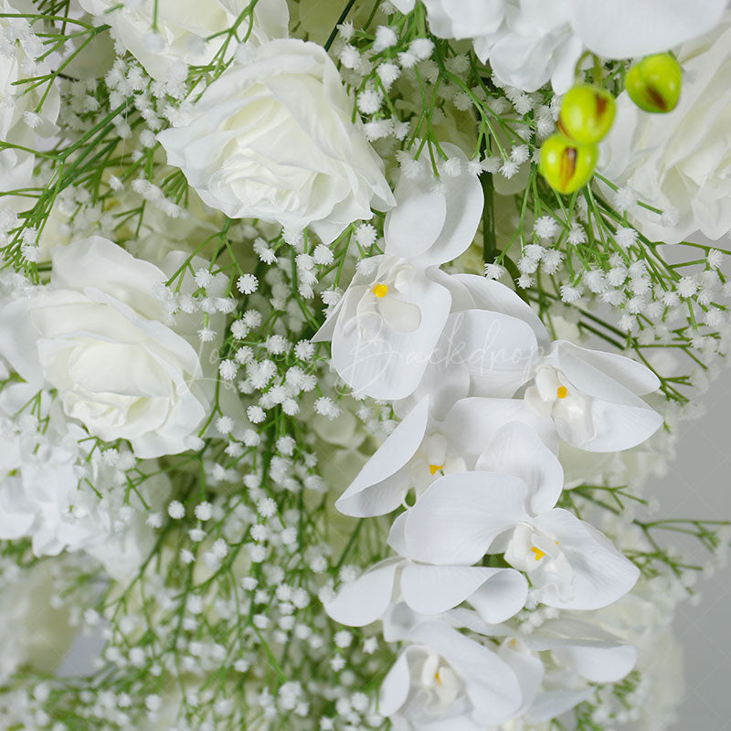 Lofaris Set of 2 White Rose Wedding Ceremony Moon Archway